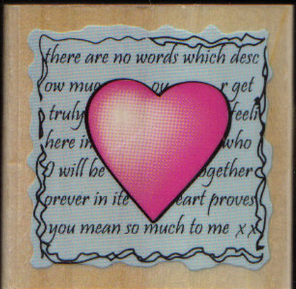 Message of love words W/M rubber stamp